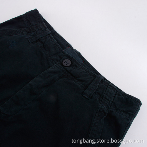 Fashion Style Knee Length Black Cotton Cargo Shorts